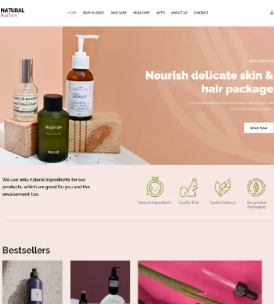 Diseño pagina web Tienda de productos de belleza terrassa